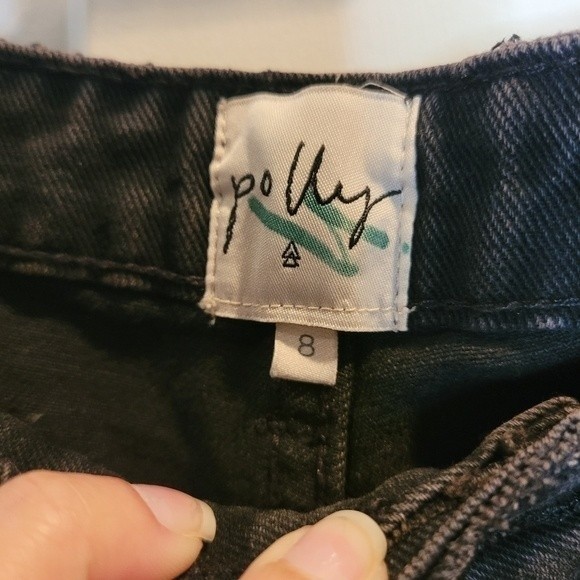 Princess Polly black high Waist Erissa Knee Rip Straight size 8 - Picture 5 of 5